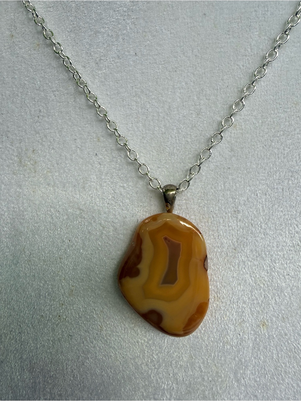 Handmade Polished Golden Agate Pendant Necklace - Women Jewelry